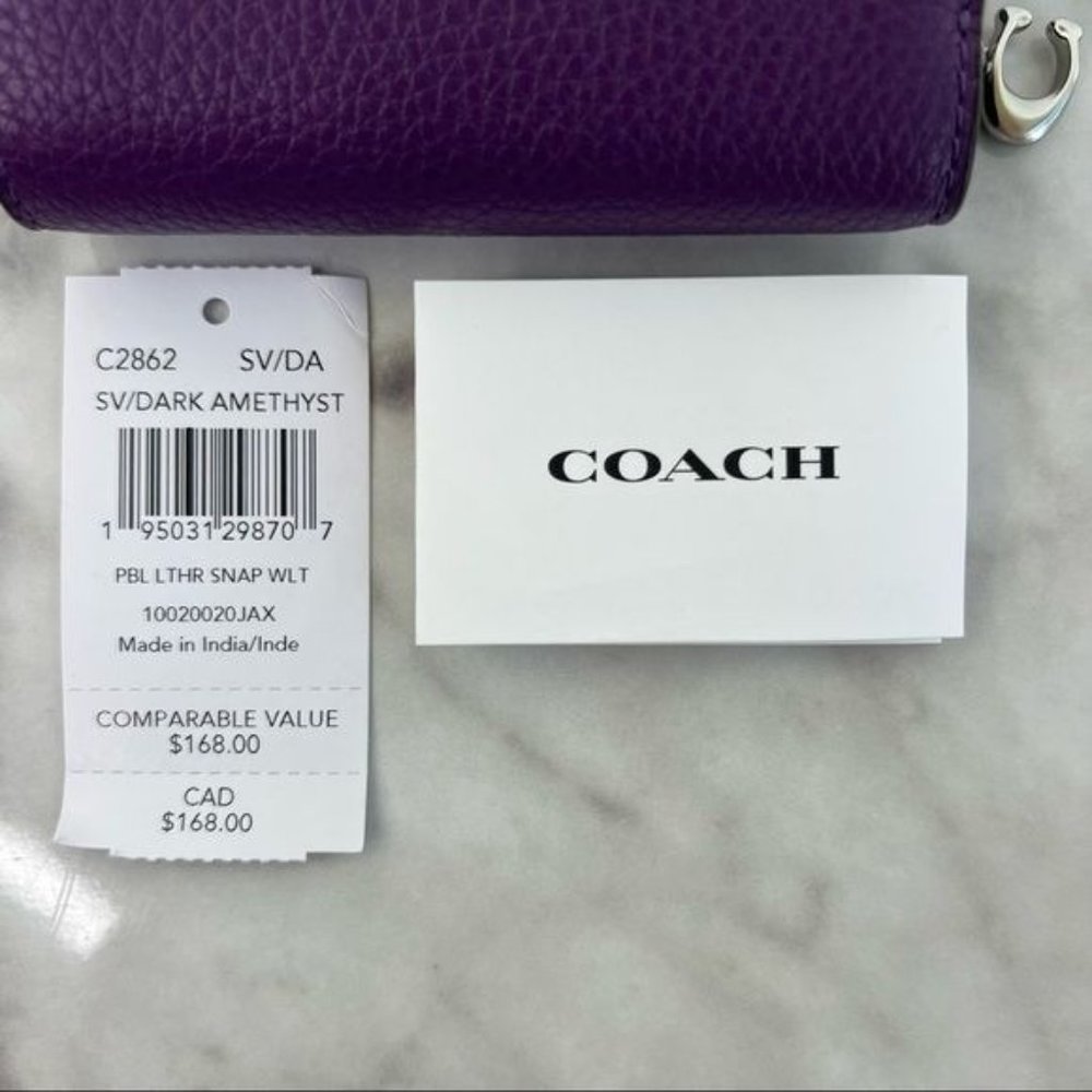 ❗️Sold❗️Coach Purple Small Town Bucket Bag Crossbody Shoulder Bag & Snap Wallet - Picture 16 of 16